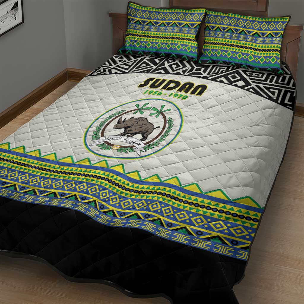 Sudan Quilt Bed Set Coat Of Arms 1956-1970 With African Pattern - African Pride
