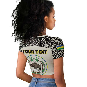 Personalized Sudan Raglan Cropped T shirt Coat Of Arms 1956-1970 With African Pattern - African Pride