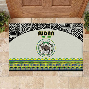 Sudan Rubber Doormat Coat Of Arms 1956-1970 With African Pattern - African Pride