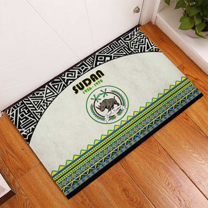 Sudan Rubber Doormat Coat Of Arms 1956-1970 With African Pattern - African Pride