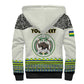 Personalized Sudan Sherpa Hoodie Coat Of Arms 1956-1970 With African Pattern - African Pride