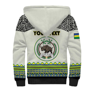 Personalized Sudan Sherpa Hoodie Coat Of Arms 1956-1970 With African Pattern - African Pride