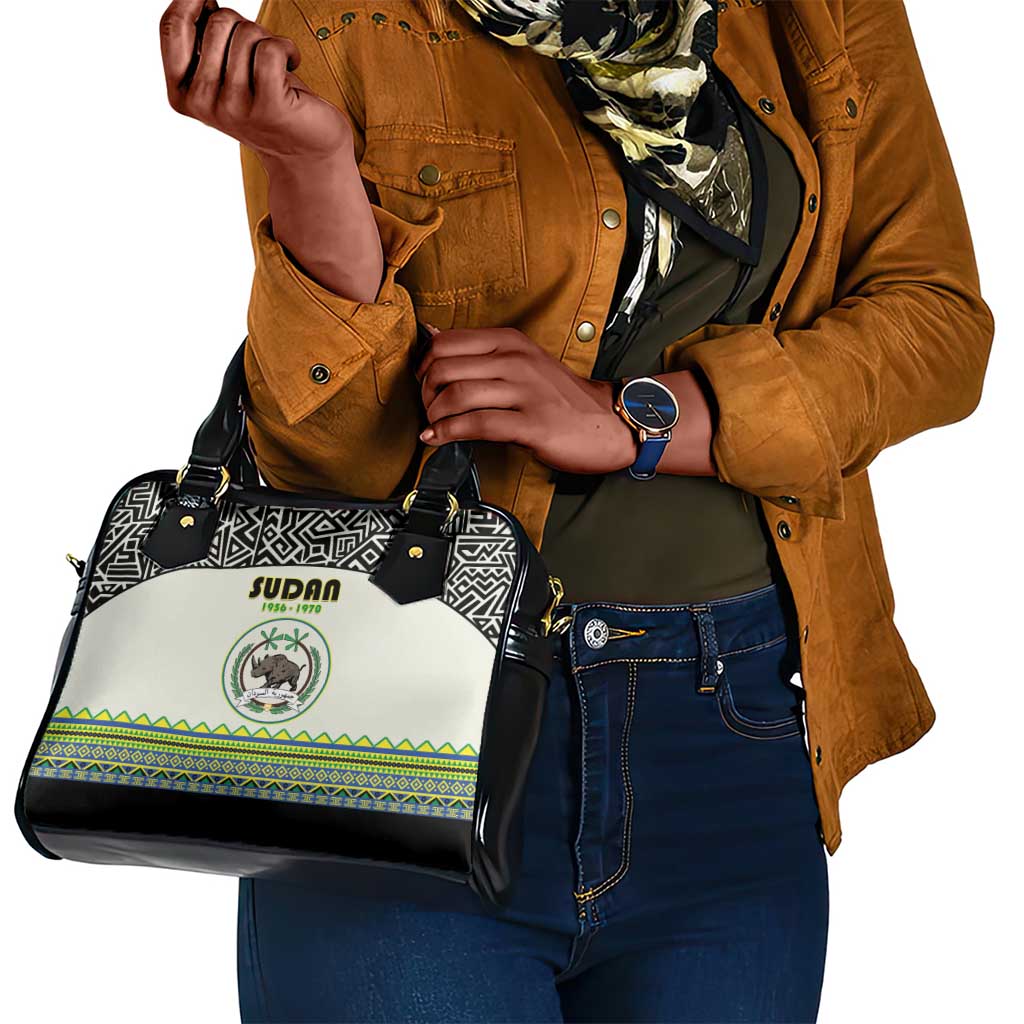 Sudan Shoulder Handbag Coat Of Arms 1956-1970 With African Pattern - African Pride