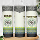 Personalized Sudan Skinny Tumbler Coat Of Arms 1956-1970 With African Pattern - African Pride