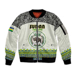 Personalized Sudan Sleeve Zip Bomber Jacket Coat Of Arms 1956-1970 With African Pattern - African Pride