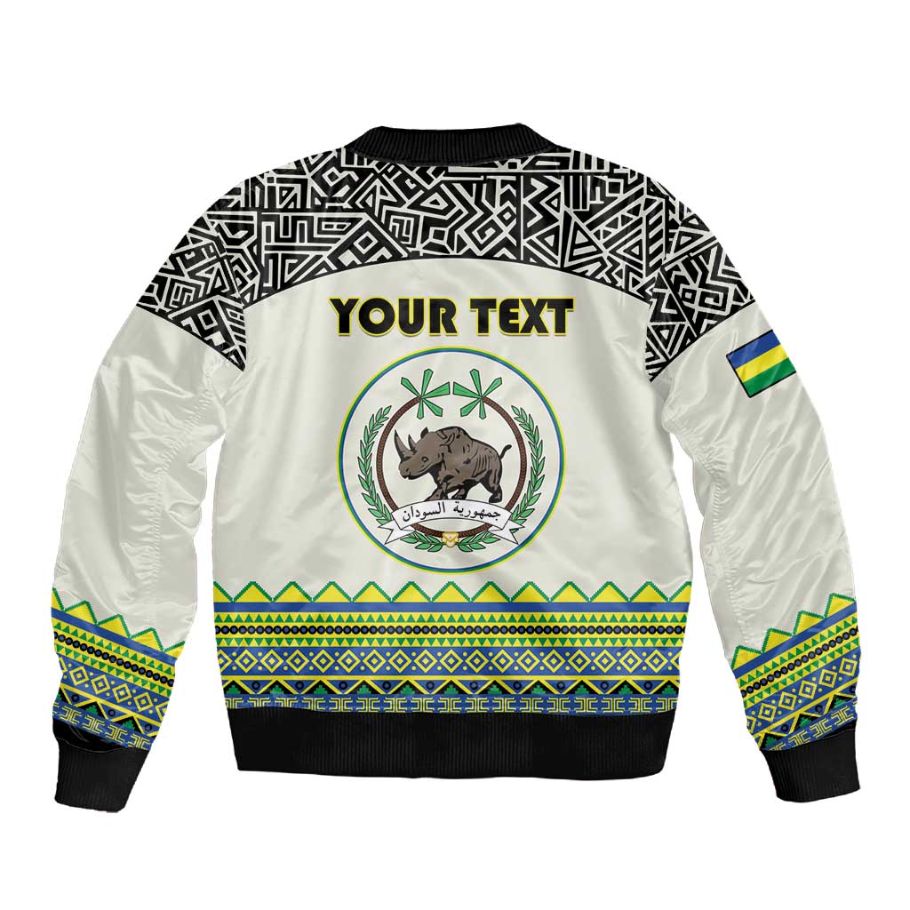 Personalized Sudan Sleeve Zip Bomber Jacket Coat Of Arms 1956-1970 With African Pattern - African Pride
