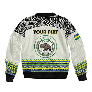 Personalized Sudan Sleeve Zip Bomber Jacket Coat Of Arms 1956-1970 With African Pattern - African Pride