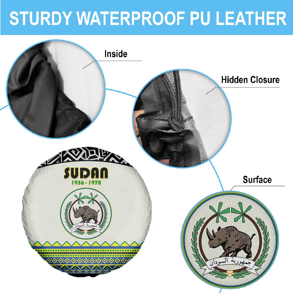 Sudan Spare Tire Cover Coat Of Arms 1956-1970 With African Pattern - African Pride