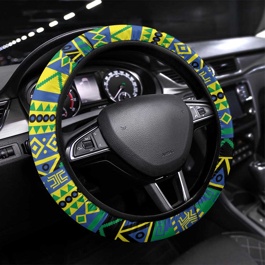 Sudan Steering Wheel Cover Coat Of Arms 1956-1970 With African Pattern - African Pride
