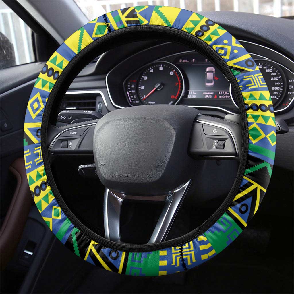Sudan Steering Wheel Cover Coat Of Arms 1956-1970 With African Pattern - African Pride