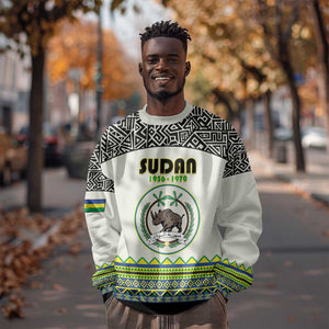 Personalized Sudan Sweatshirt Coat Of Arms 1956-1970 With African Pattern - African Pride