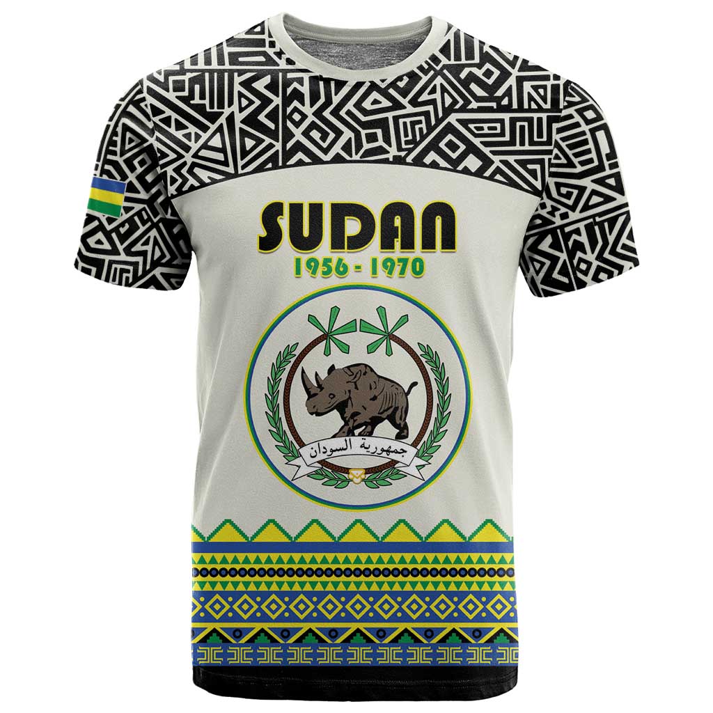 Personalized Sudan T shirt Coat Of Arms 1956-1970 With African Pattern - African Pride