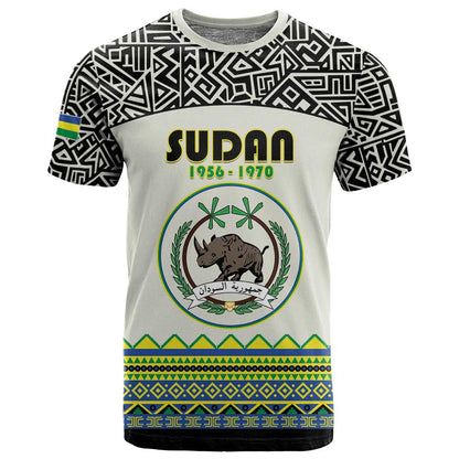 Personalized Sudan T shirt Coat Of Arms 1956-1970 With African Pattern - African Pride
