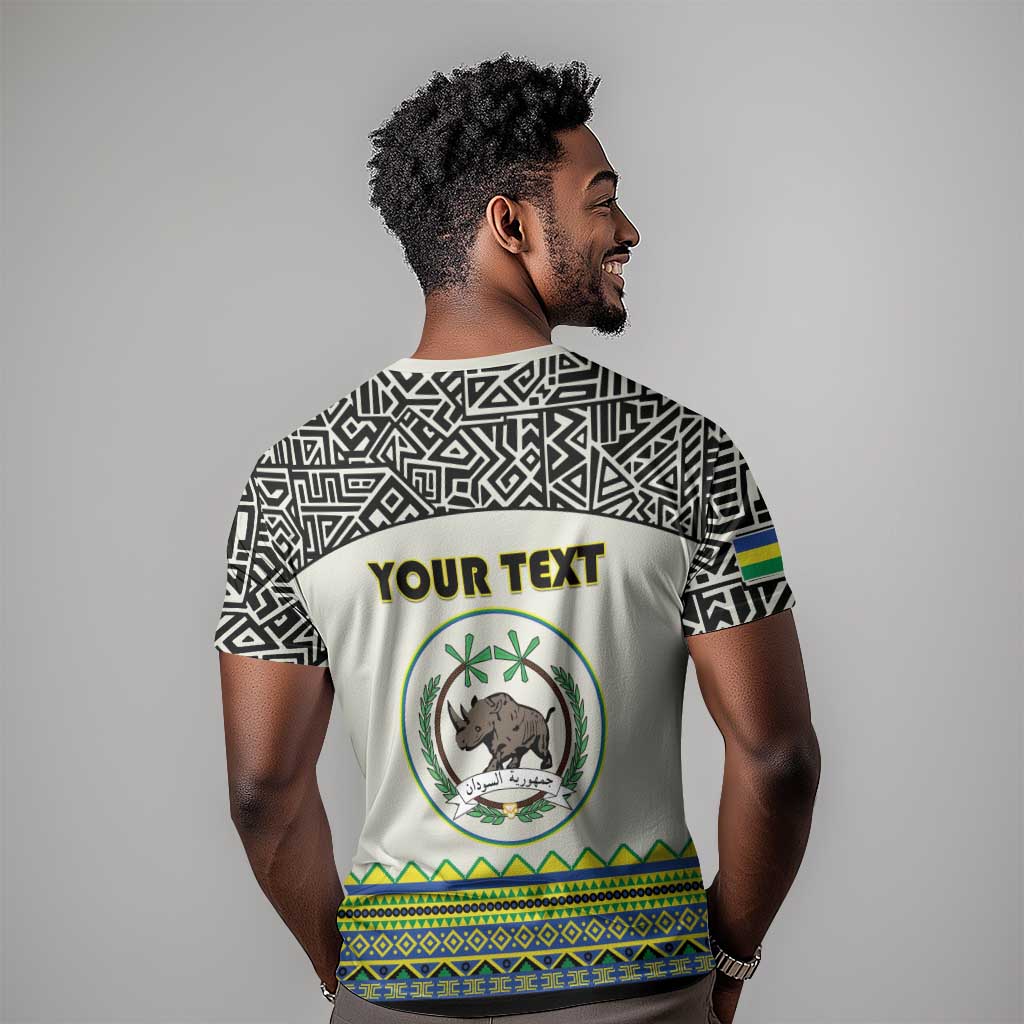 Personalized Sudan T shirt Coat Of Arms 1956-1970 With African Pattern - African Pride