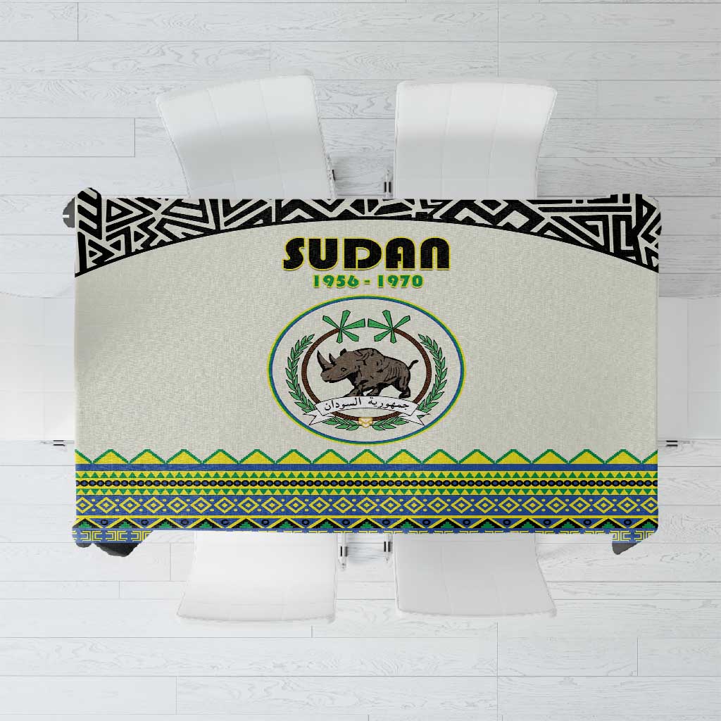 Sudan Tablecloth Coat Of Arms 1956-1970 With African Pattern - African Pride