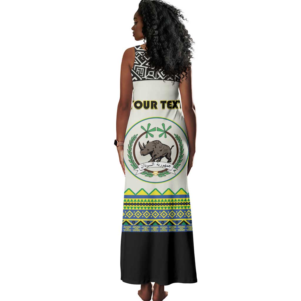 Personalized Sudan Tank Maxi Dress Coat Of Arms 1956-1970 With African Pattern - African Pride