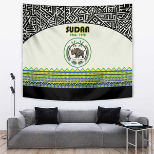 Sudan Tapestry Coat Of Arms 1956-1970 With African Pattern - African Pride