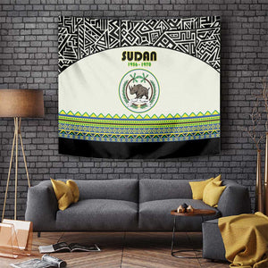 Sudan Tapestry Coat Of Arms 1956-1970 With African Pattern - African Pride