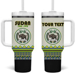 Personalized Sudan Tumbler With Handle Coat Of Arms 1956-1970 With African Pattern - African Pride