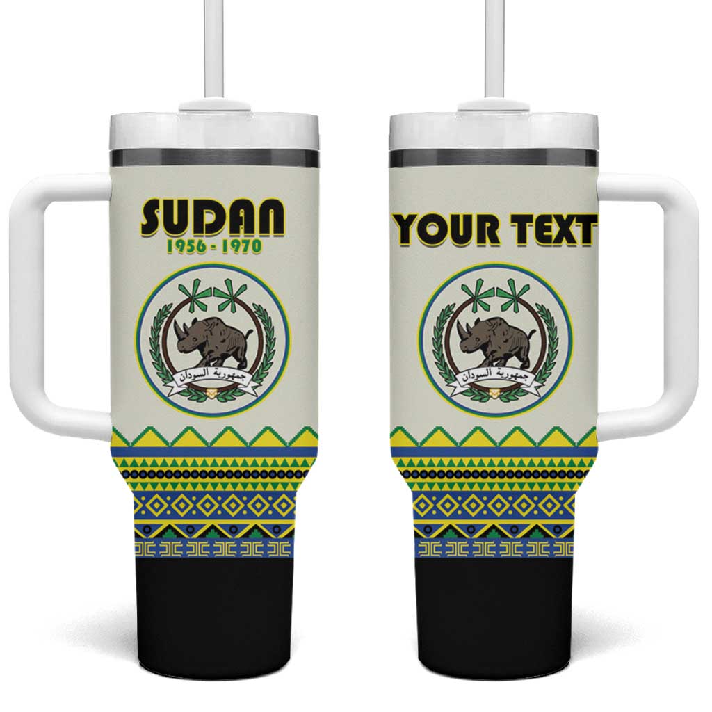 Personalized Sudan Tumbler With Handle Coat Of Arms 1956-1970 With African Pattern - African Pride