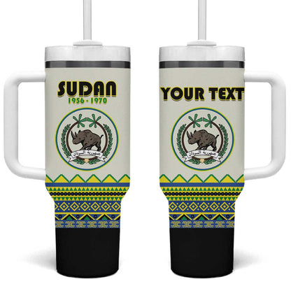 Personalized Sudan Tumbler With Handle Coat Of Arms 1956-1970 With African Pattern - African Pride