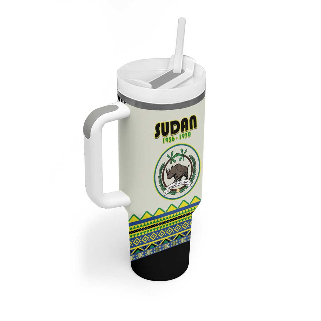 Personalized Sudan Tumbler With Handle Coat Of Arms 1956-1970 With African Pattern - African Pride