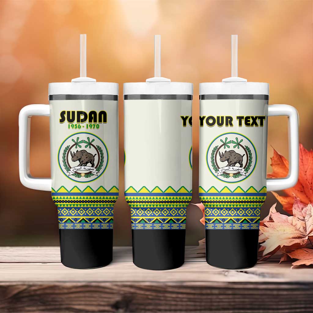 Personalized Sudan Tumbler With Handle Coat Of Arms 1956-1970 With African Pattern - African Pride