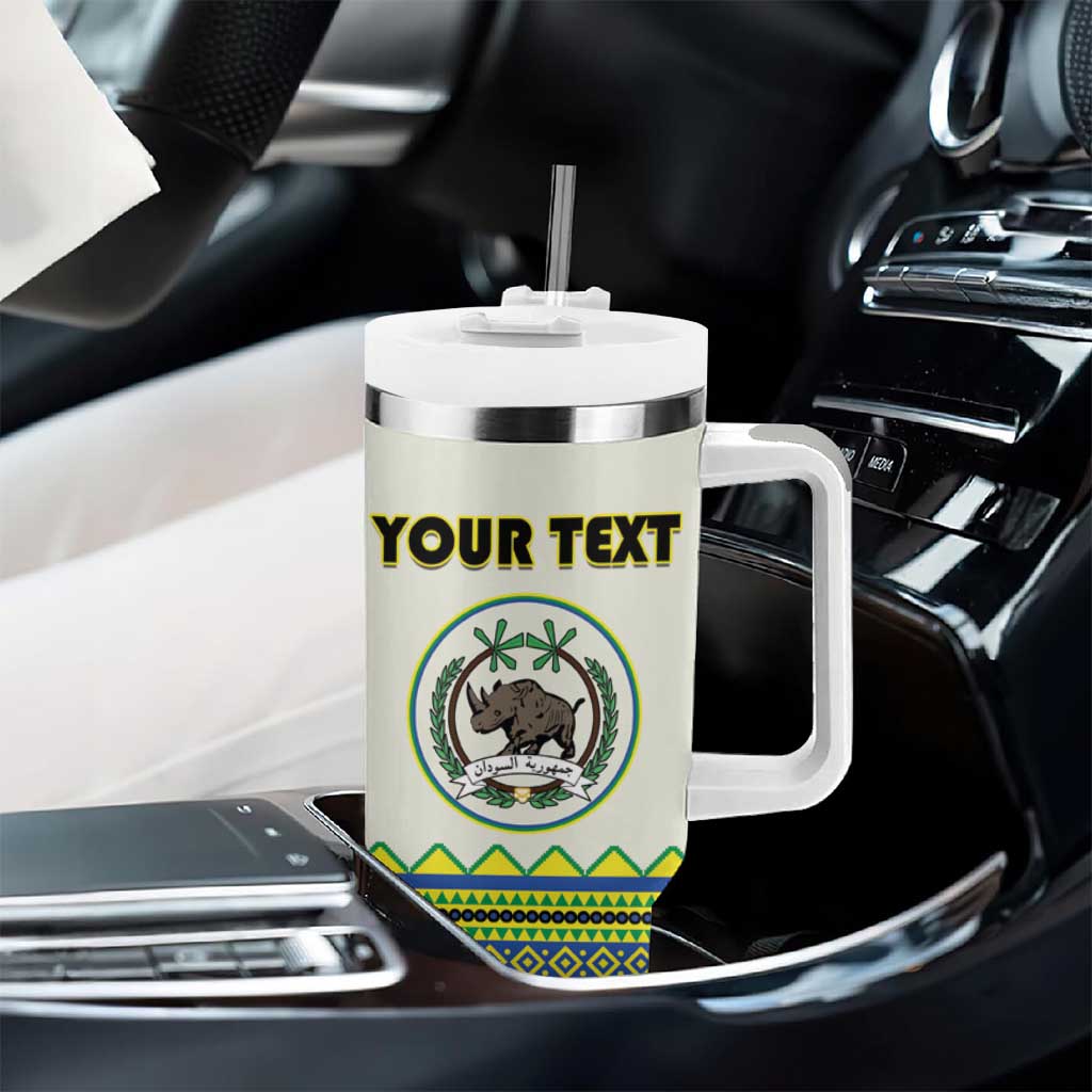 Personalized Sudan Tumbler With Handle Coat Of Arms 1956-1970 With African Pattern - African Pride