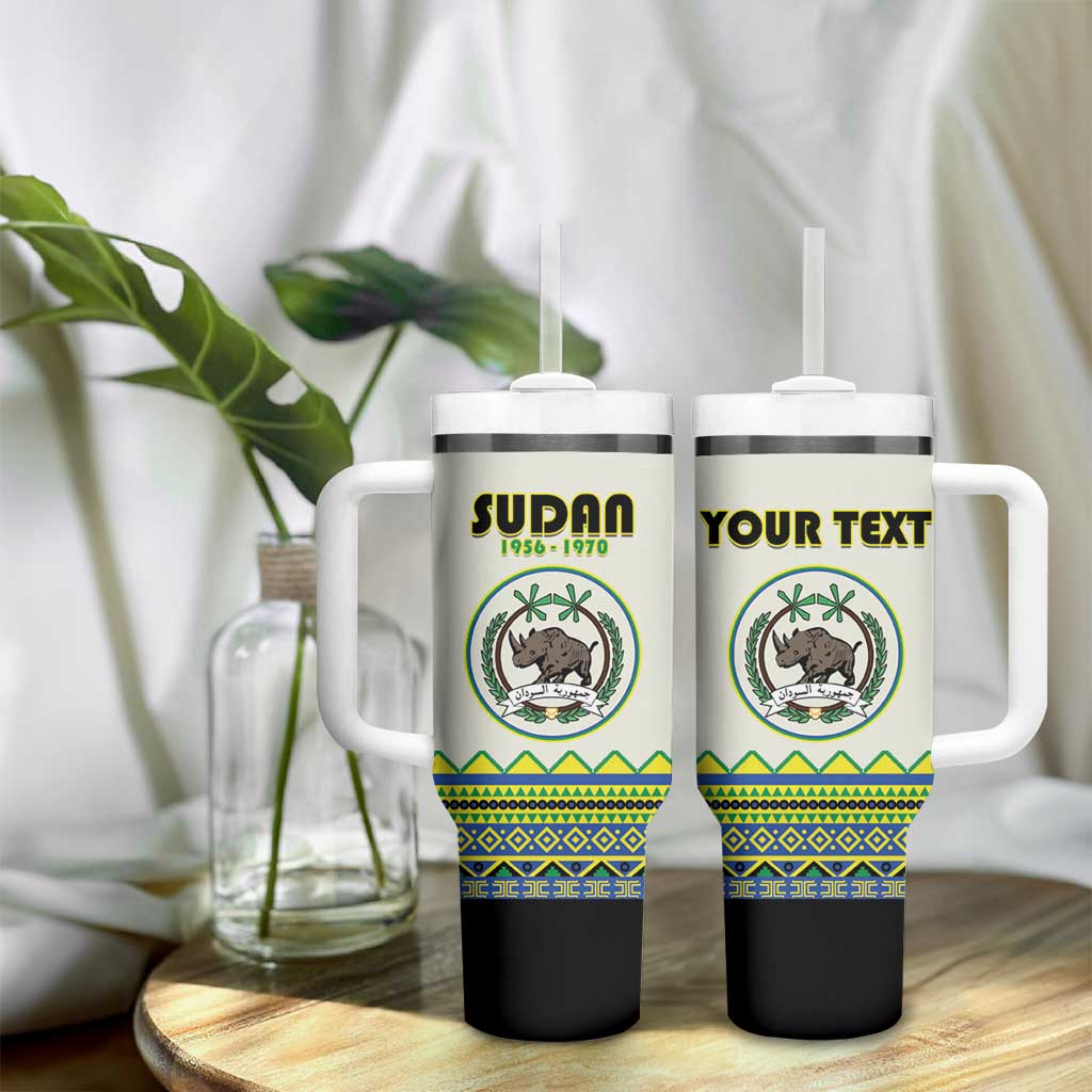 Personalized Sudan Tumbler With Handle Coat Of Arms 1956-1970 With African Pattern - African Pride