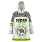 Personalized Sudan Wearable Blanket Hoodie Coat Of Arms 1956-1970 With African Pattern - African Pride