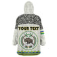 Personalized Sudan Wearable Blanket Hoodie Coat Of Arms 1956-1970 With African Pattern - African Pride