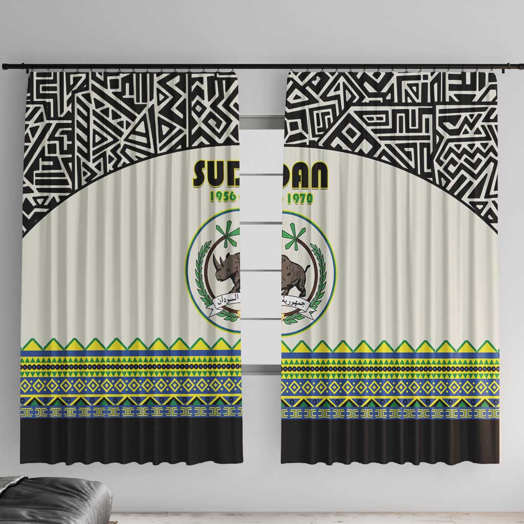 Sudan Window Curtain Coat Of Arms 1956-1970 With African Pattern - African Pride