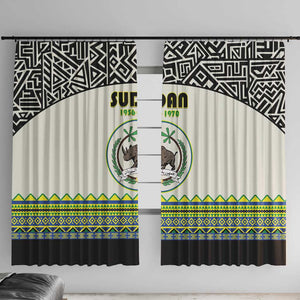 Sudan Window Curtain Coat Of Arms 1956-1970 With African Pattern - African Pride