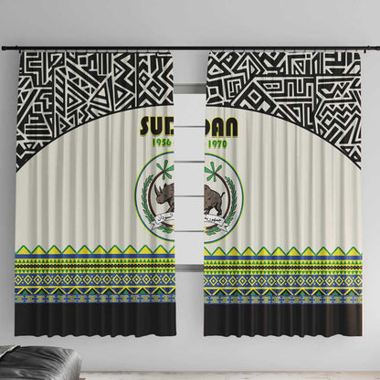 Sudan Window Curtain Coat Of Arms 1956-1970 With African Pattern - African Pride