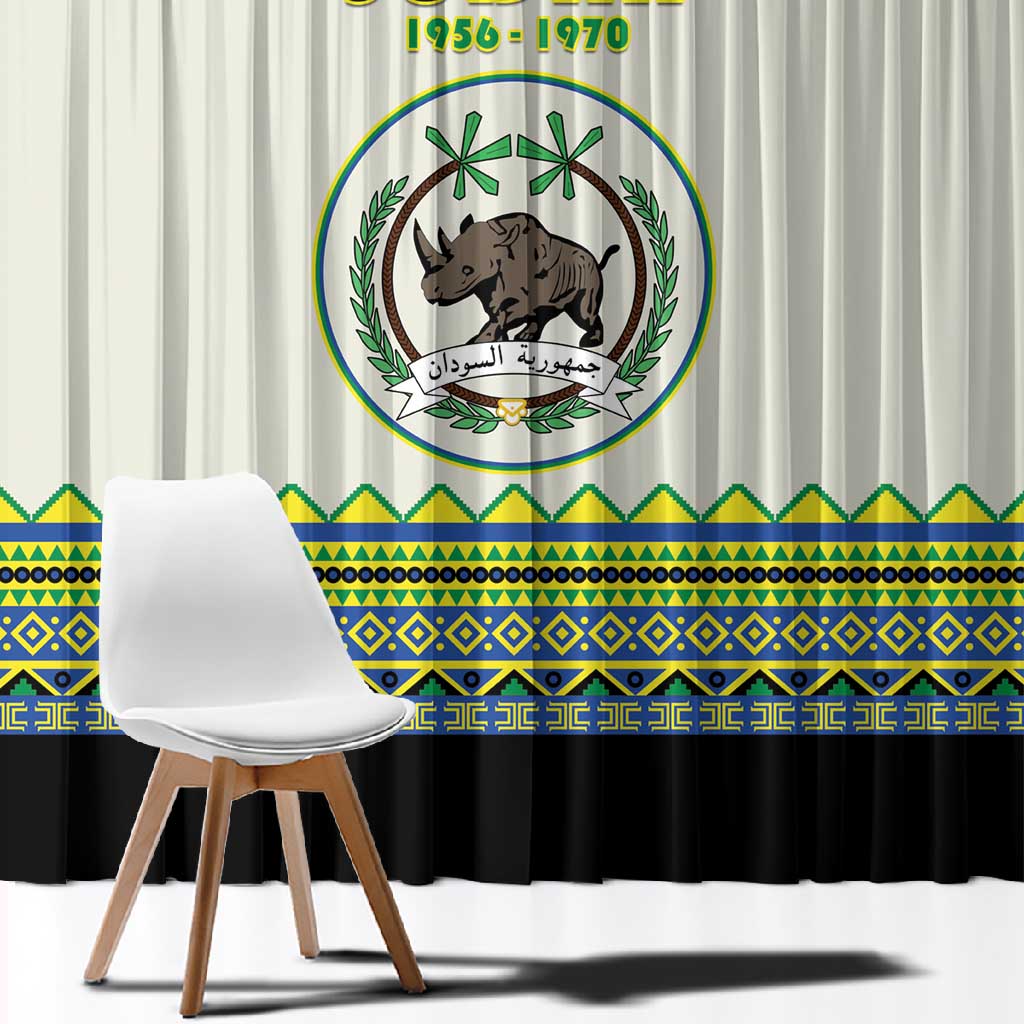 Sudan Window Curtain Coat Of Arms 1956-1970 With African Pattern - African Pride