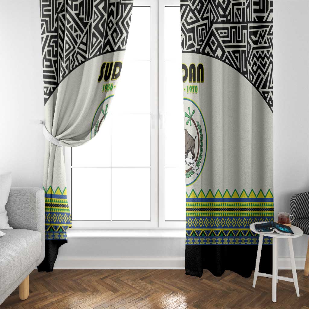 Sudan Window Curtain Coat Of Arms 1956-1970 With African Pattern - African Pride