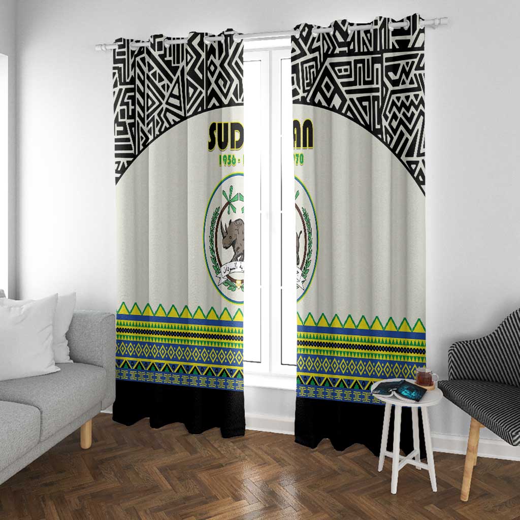 Sudan Window Curtain Coat Of Arms 1956-1970 With African Pattern - African Pride