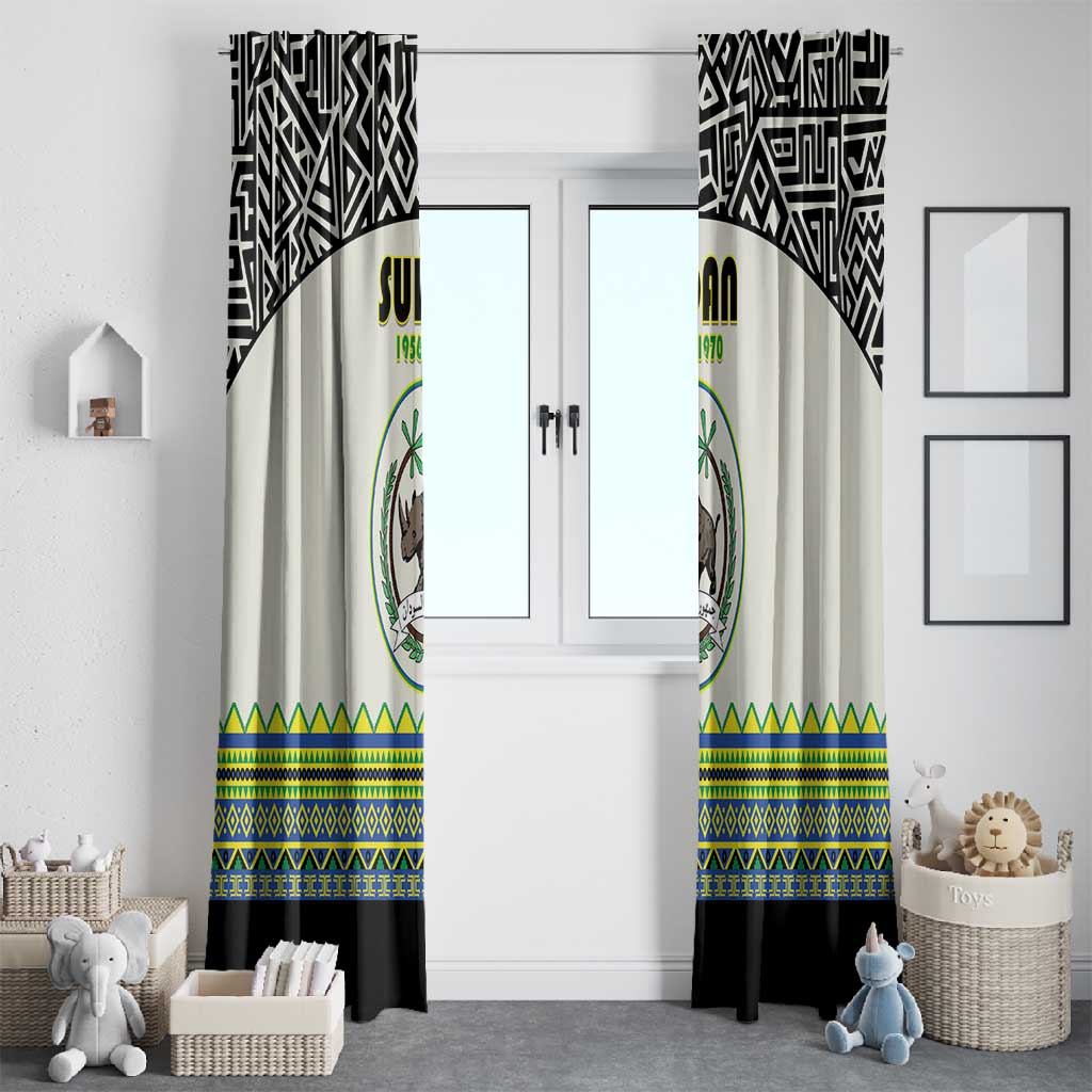 Sudan Window Curtain Coat Of Arms 1956-1970 With African Pattern - African Pride