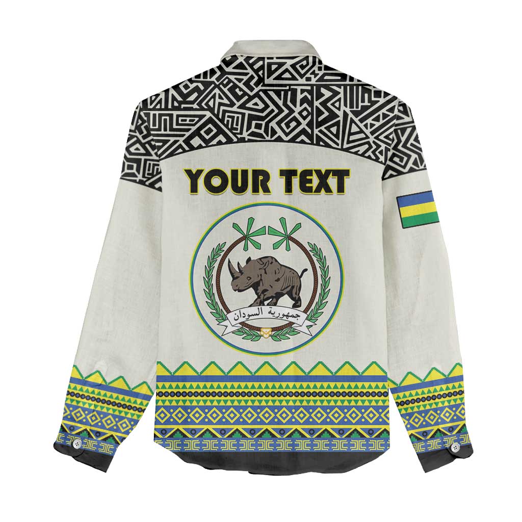 Personalized Sudan Women Casual Shirt Coat Of Arms 1956-1970 With African Pattern - African Pride
