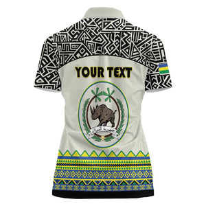 Personalized Sudan Women Polo Shirt Coat Of Arms 1956-1970 With African Pattern - African Pride