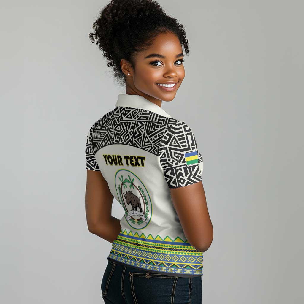 Personalized Sudan Women Polo Shirt Coat Of Arms 1956-1970 With African Pattern - African Pride