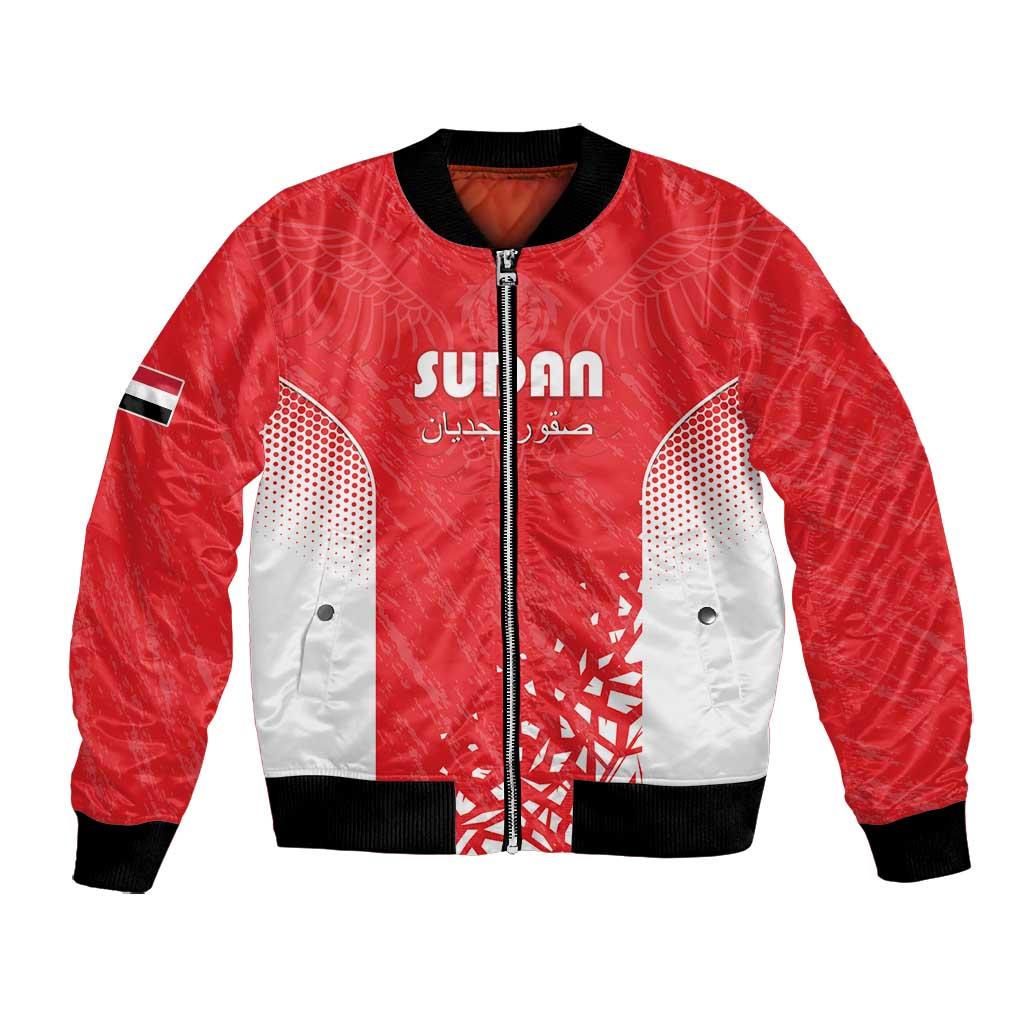 Custom Sudan Football Bomber Jacket Yalla Falcons of Jediane - African Pride