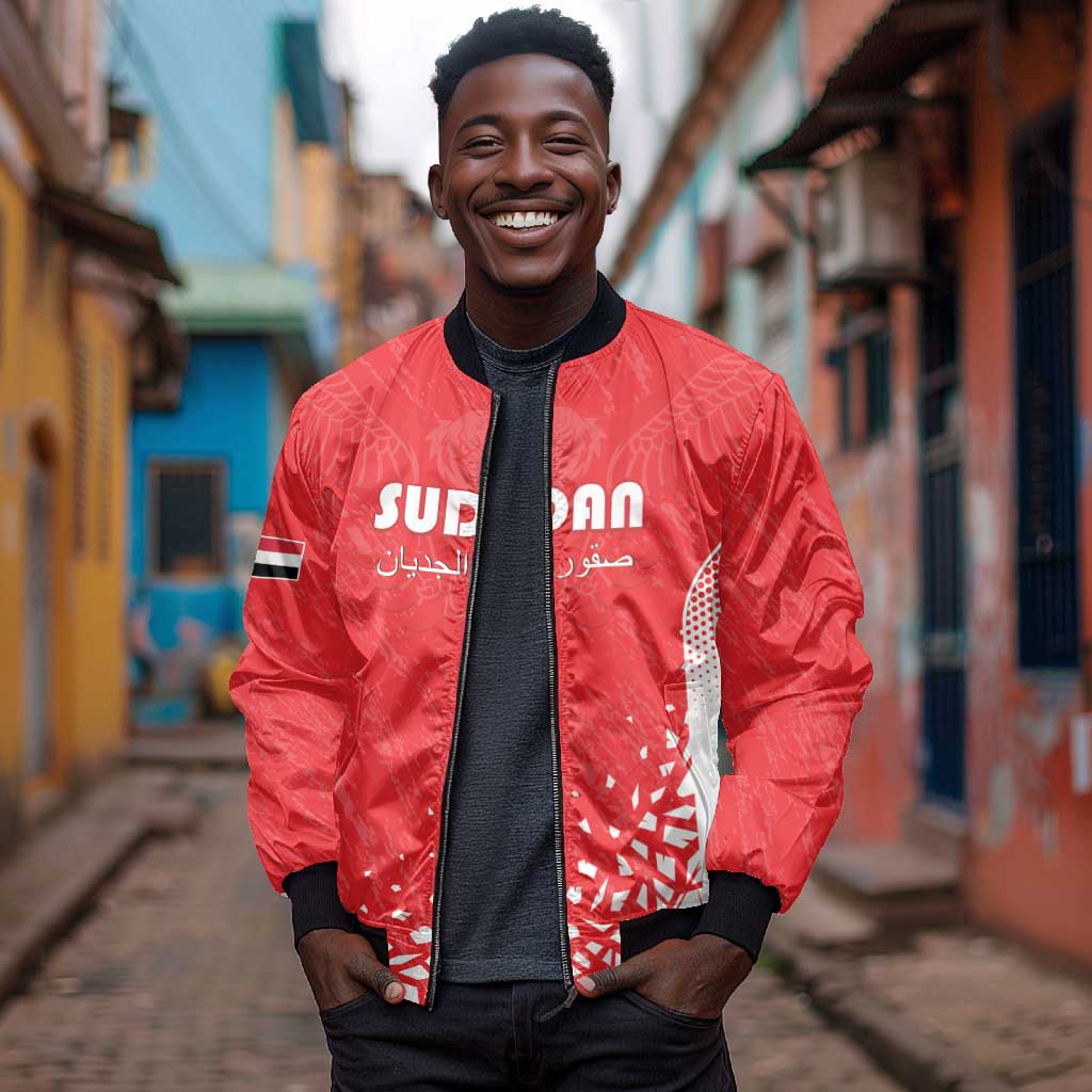 Custom Sudan Football Bomber Jacket Yalla Falcons of Jediane - African Pride