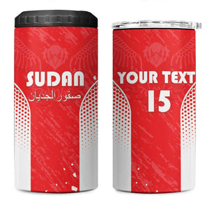 Custom Sudan Football 4 in 1 Can Cooler Tumbler Yalla Falcons of Jediane - African Pride