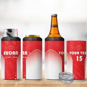 Custom Sudan Football 4 in 1 Can Cooler Tumbler Yalla Falcons of Jediane - African Pride