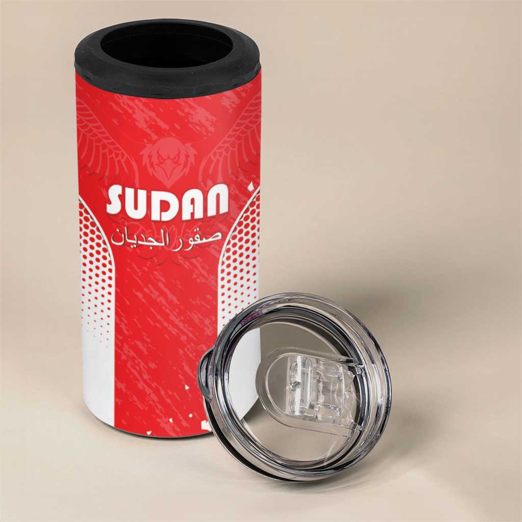 Custom Sudan Football 4 in 1 Can Cooler Tumbler Yalla Falcons of Jediane - African Pride