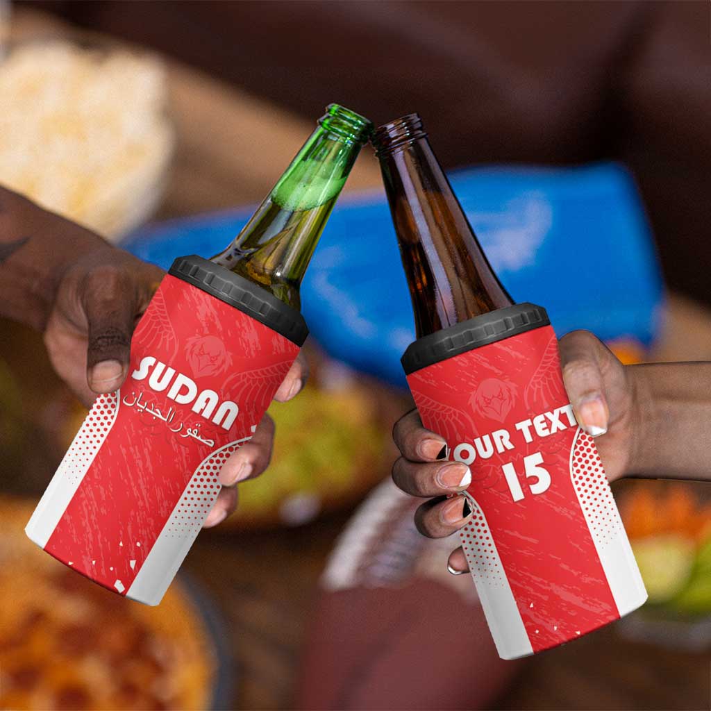 Custom Sudan Football 4 in 1 Can Cooler Tumbler Yalla Falcons of Jediane - African Pride