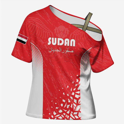 Custom Sudan Football Cross Shoulder Shirt Come On Falcons of Jediane