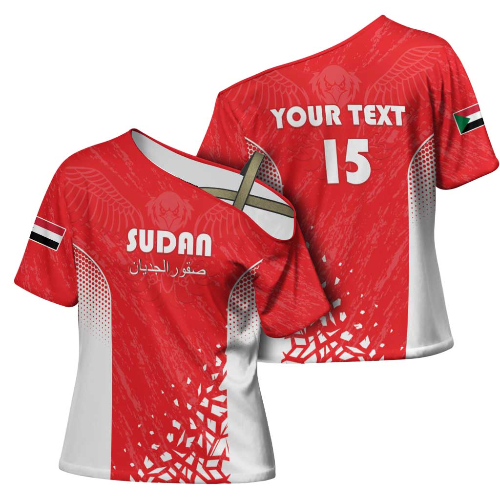 Custom Sudan Football Cross Shoulder Shirt Come On Falcons of Jediane