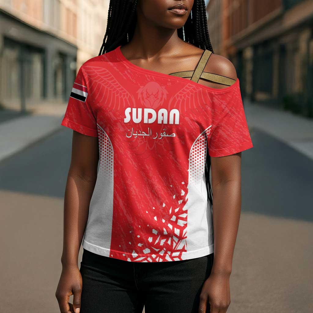 Custom Sudan Football Cross Shoulder Shirt Come On Falcons of Jediane